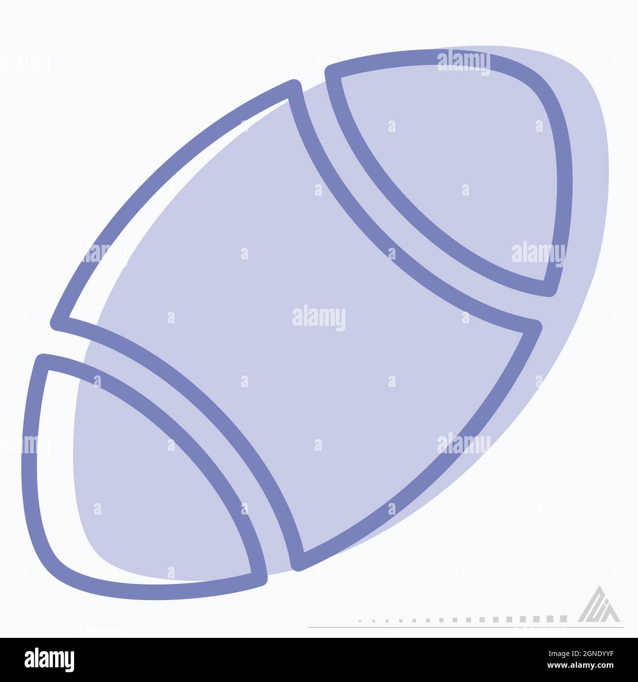 Icon American Football - stile bicolore - illustrazione semplice, tratto modificabile, vettore modello di design, ideale per stampe, poster, pubblicità, anno Illustrazione Vettoriale