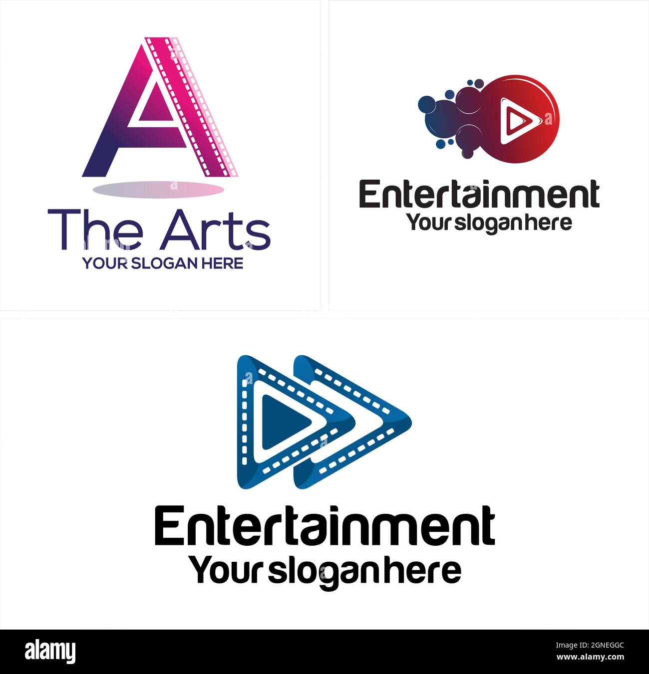 Il logo di produzione dello studio di animazione artistico Illustrazione Vettoriale