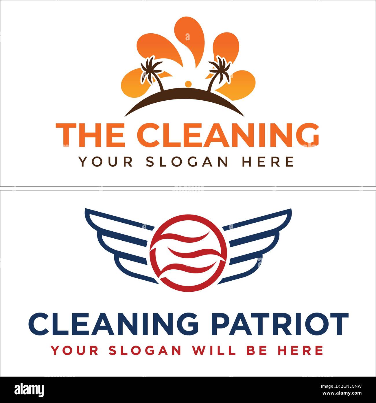 Il logo del servizio di pulizia e manutenzione Illustrazione Vettoriale