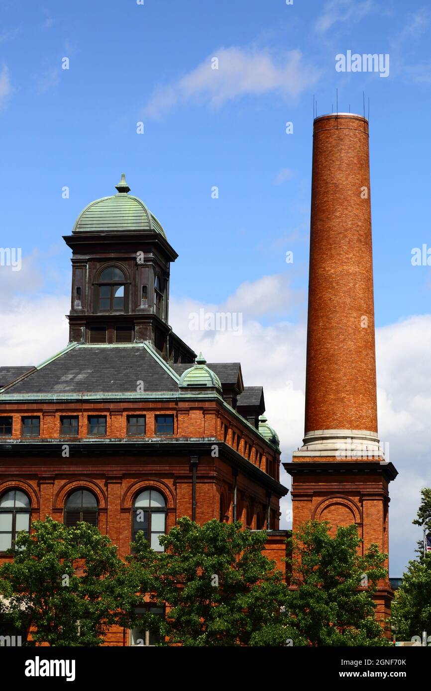 Dettaglio di parte di Eastern Avenue Sewage Pumping Station, Harbour East / Inner Harbor, Baltimora, Maryland, USA Foto Stock