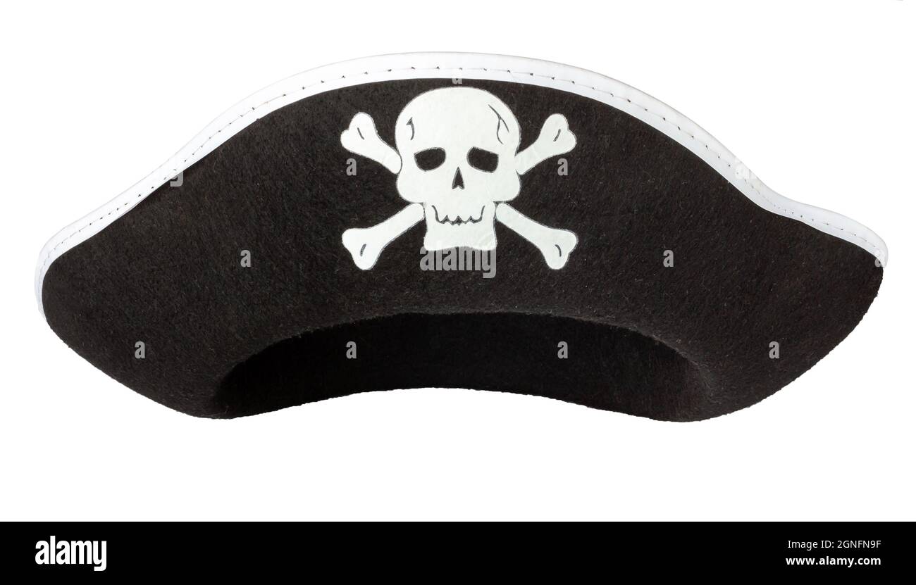 Cappello pirata su sfondo bianco. Cappello pirata per bambini. Isolare su  sfondo bianco Foto stock - Alamy