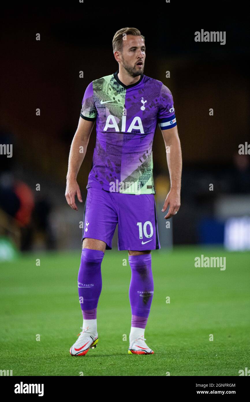 Harry Kane di Tottenham Hotspur durante la partita di terzo turno della Coppa Carabao tra Wolverhampton Wanderers e Tottenham Hotspur a Molineux su Septembe Foto Stock