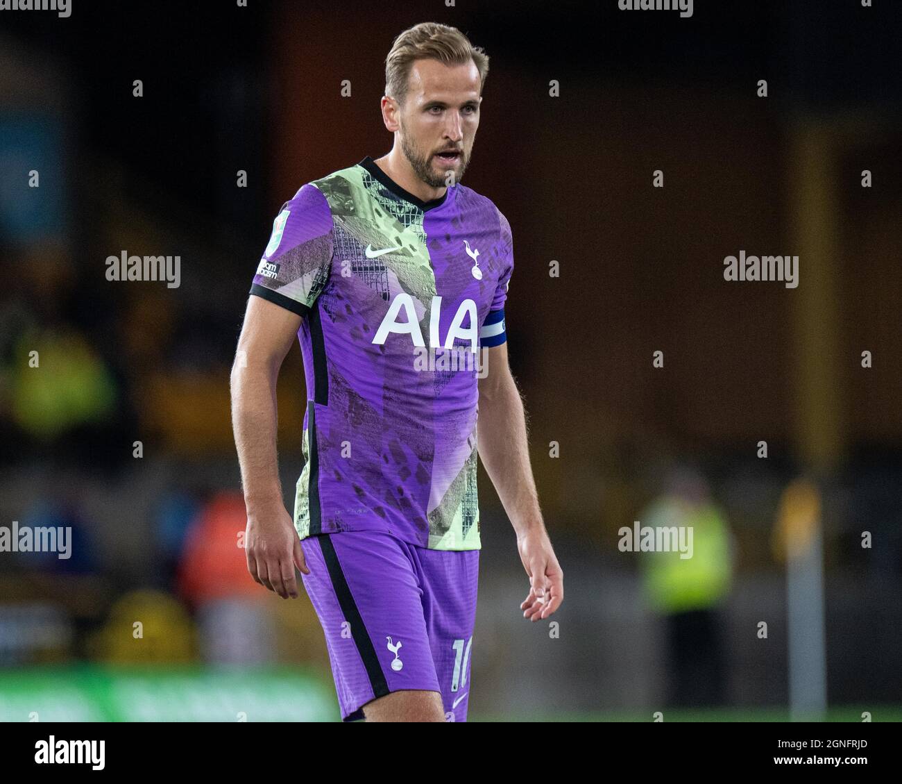 Harry Kane di Tottenham Hotspur durante la partita di terzo turno della Coppa Carabao tra Wolverhampton Wanderers e Tottenham Hotspur a Molineux su Septembe Foto Stock