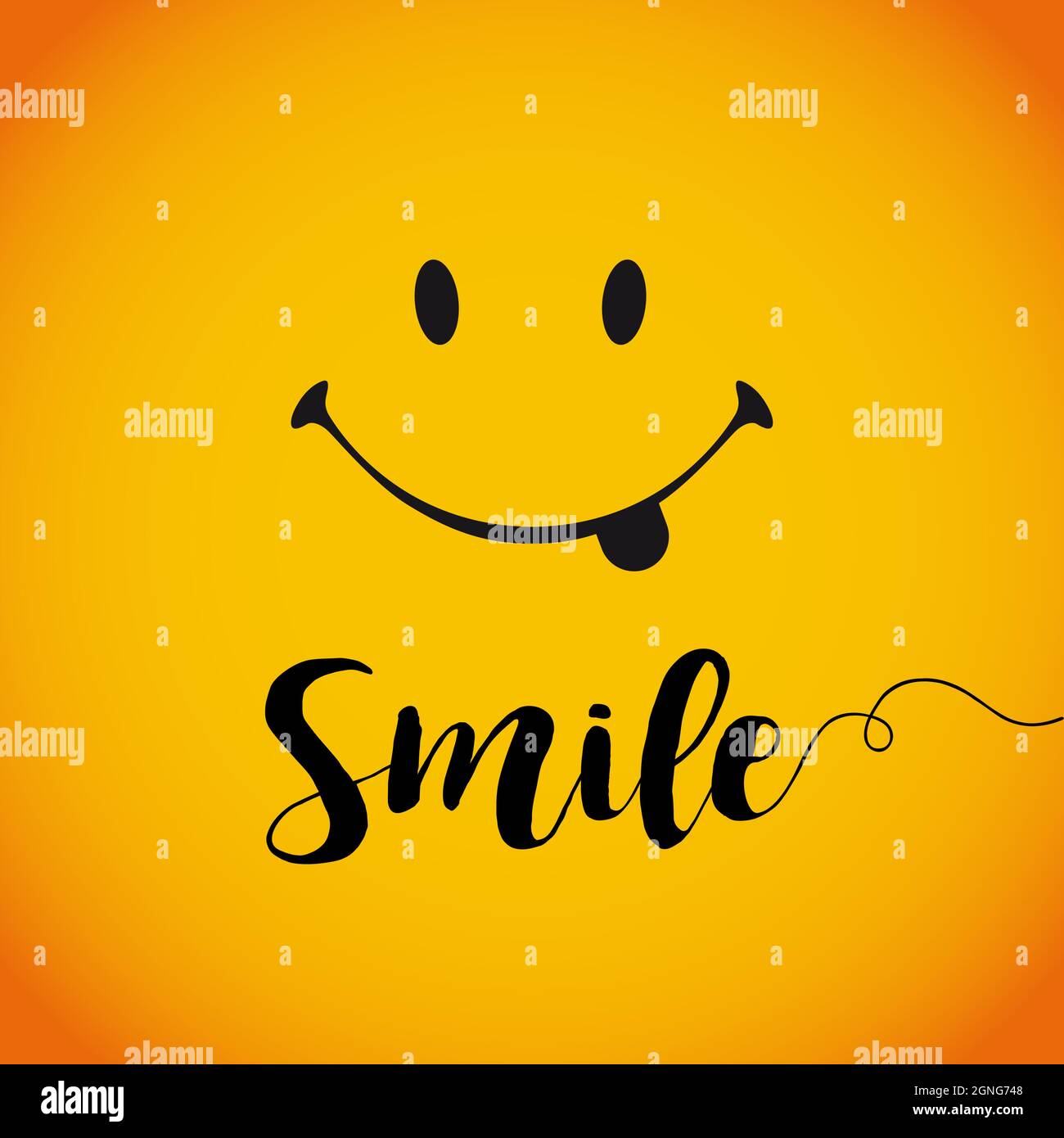 Sorridi con la lingua. Emoticon di Internet Messenger. Icona quadrata del computer. Happy World Smile Day biglietto di auguri concetto. vacanza internazionale creativa cong Illustrazione Vettoriale