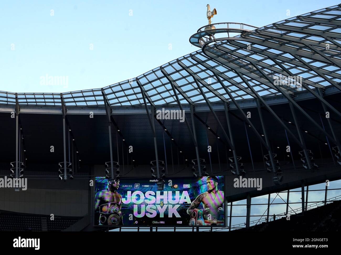 Vista generale dall'interno del Tottenham Hotspur Stadium. Data foto: Sabato 25 settembre 2021. Foto Stock