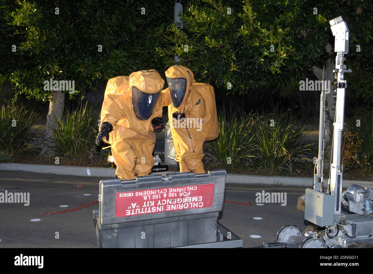 SDFD - formazione sulle perdite di Chrlorine Hazmat Foto Stock