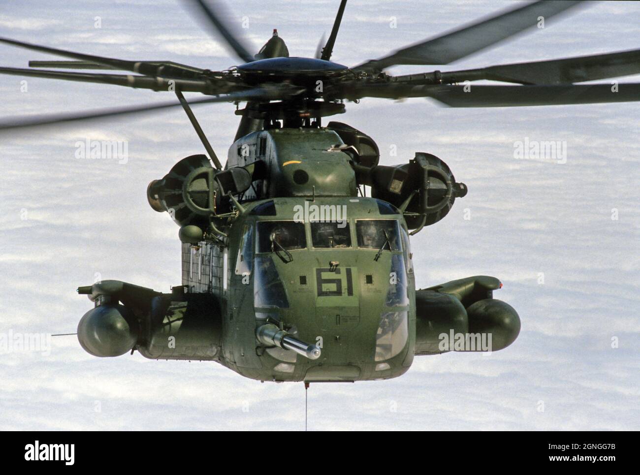 USMC CH53E, da HMH 465, il Warhorse, in volo Foto Stock