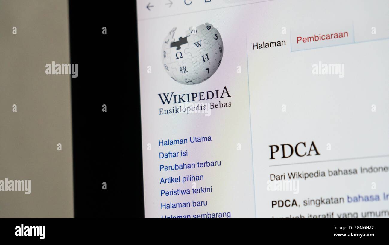 Jakarta, Indonesia-17 settembre 2021: Sito web di Wikipedia sullo schermo il 17 settembre 2021. A Jakarta Indonesia. Foto Stock