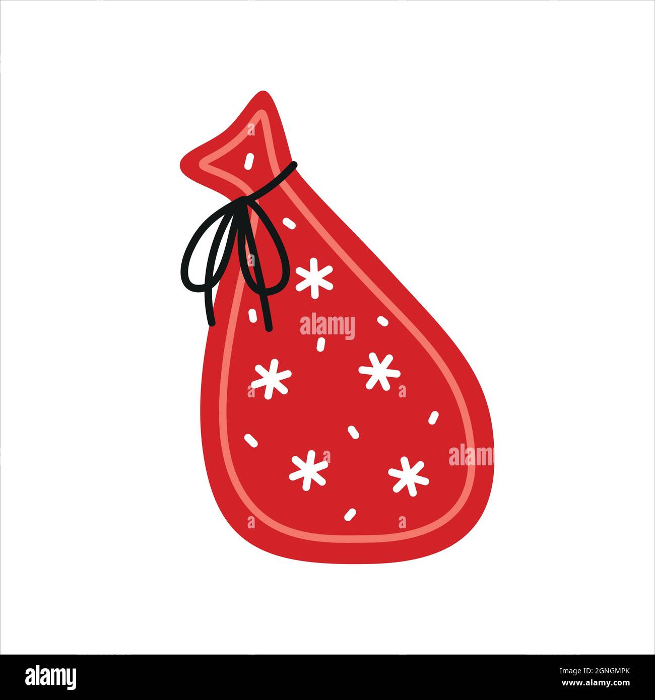 Borsa rossa di Babbo Natale con regali di natale. Illustrazione vettoriale di Natale Illustrazione Vettoriale