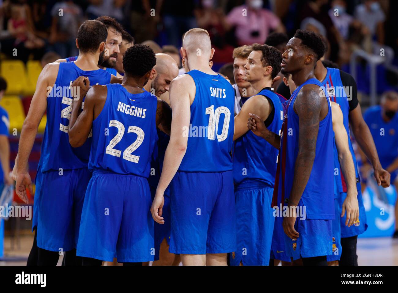 Barcellona, Spagna. 25 Settembre 2021. Giocatori del FC Barcellona durante la partita Liga Endesa ACB tra il FC Barcelona e il Rio Breogan al Palau Blaugrana di Barcellona, Spagna. (Credit Image: © David Ramirez/DAX via ZUMA Press Wire) Foto Stock