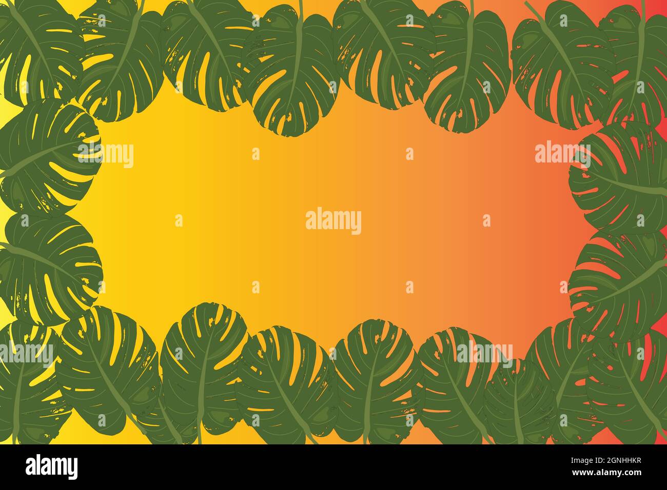 Sfondo tropicale vettoriale con foglie di palma. Motivo esotico vettoriale con effetto gradiente Illustrazione Vettoriale