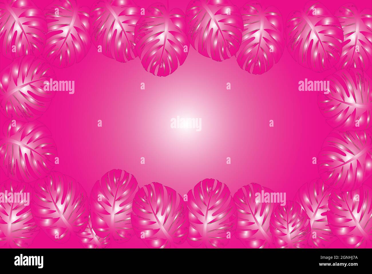 Sfondo tropicale vettoriale con foglie di palma. Motivo esotico vettoriale con effetto gradiente Illustrazione Vettoriale