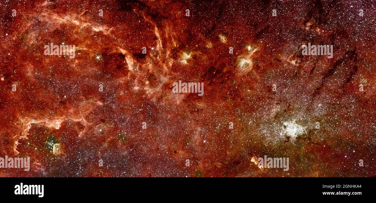 Nebulose turbolente e formazione di stelle al centro della Via Lattea. . Fonte immagine NASA/ESA Hubble Space Telescope Foto Stock