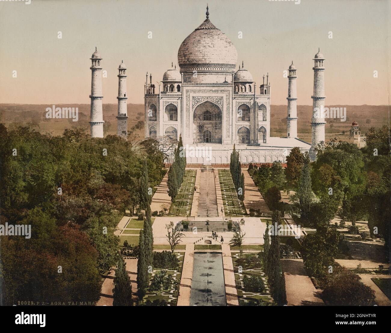 Il Taj Mahal ad Agra, India ca. 1890-1910, una delle sette meraviglie del mondo Foto Stock