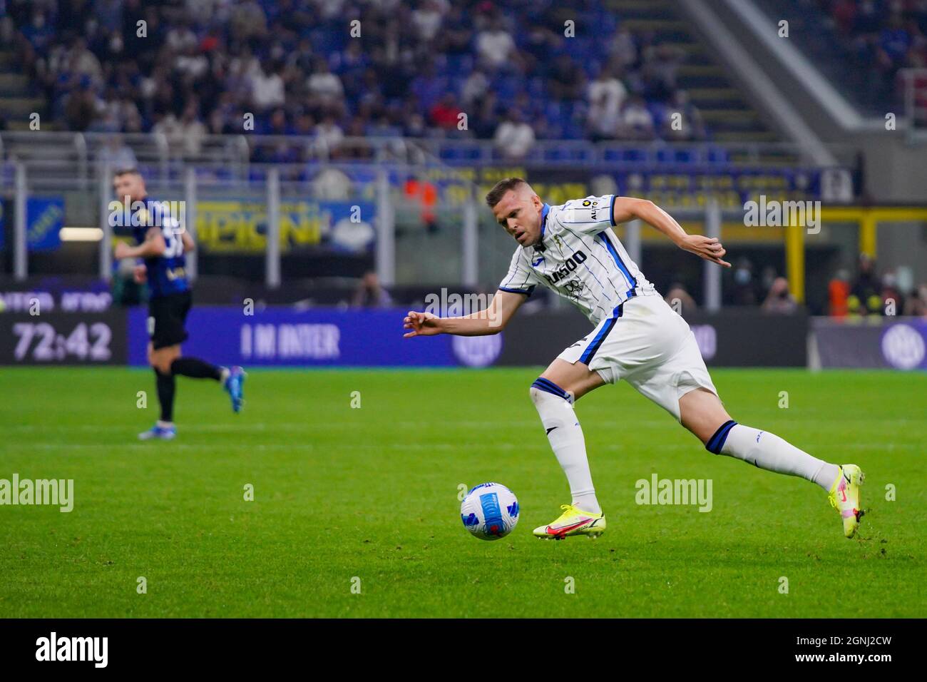 Josip Ilicic (Atalanta BC) durante il campionato italiano Serie A football match tra FC Internazionale e Atalanta Bergame il 25 settembre 2021 allo stadio Giuseppe Meazza di Milano - Foto: Alessio Morgese/DPPI/LiveMedia Foto Stock