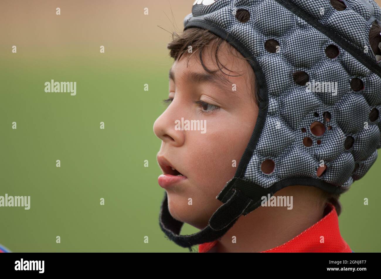 i bambini pagano il rugby Foto Stock