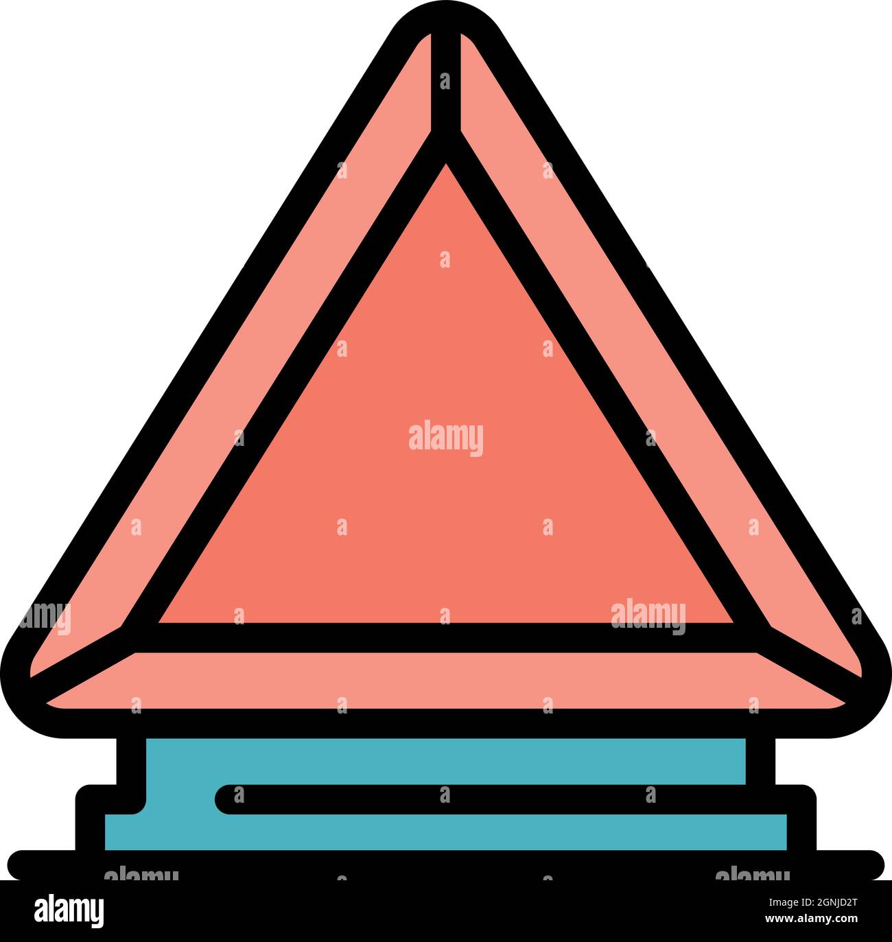 Icona del triangolo di emergenza dell'auto. Profilo auto emergenza