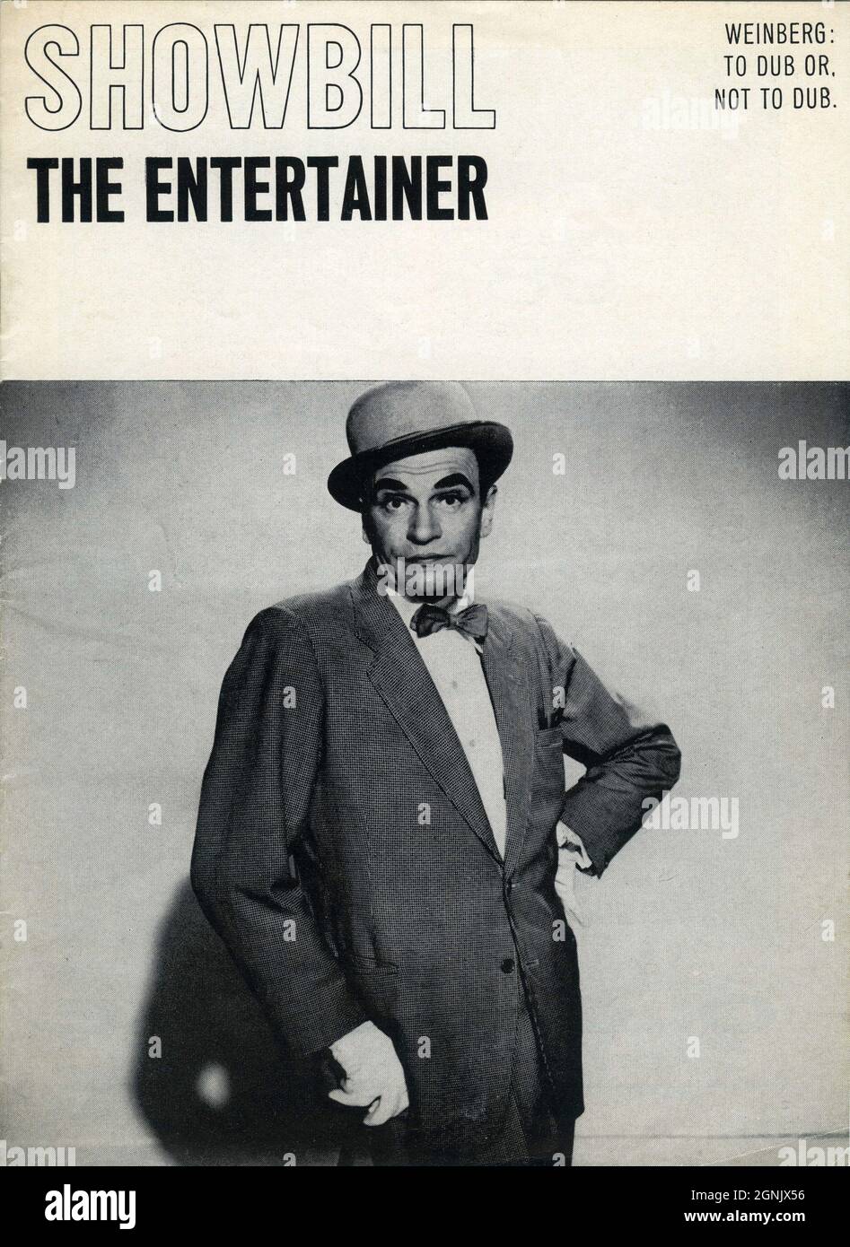 Copertina del programma statunitense per il teatro Sutton di New York dal 1960 ottobre per LAURENCE OLIVIER AS Archie Rice in THE ENTERTAINER 1960 regista TONY RICHARDSON sceneggiatura John Osborne e Nigel Kneale adattato dal gioco di John Musica Osborne John Addison produttore Harry Saltzman Woodfall Film Productions / British Lion Films (UK) - distribuzione continentale (US) Foto Stock