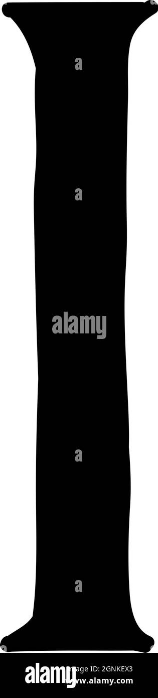 Lettera latina I. Vettore. Logo per la società. Icona per il sito. Lettera separata dall'alfabeto. Neo gotico-russo stile antico di 17-19 centurie Illustrazione Vettoriale