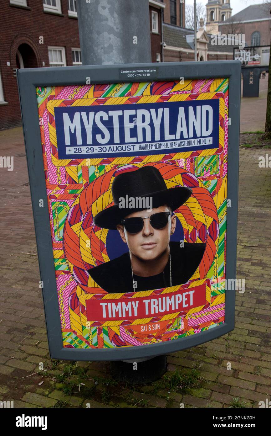 Billboard Mysteryland Timmy Trumpet ad Amsterdam Paesi Bassi 2020 Foto Stock