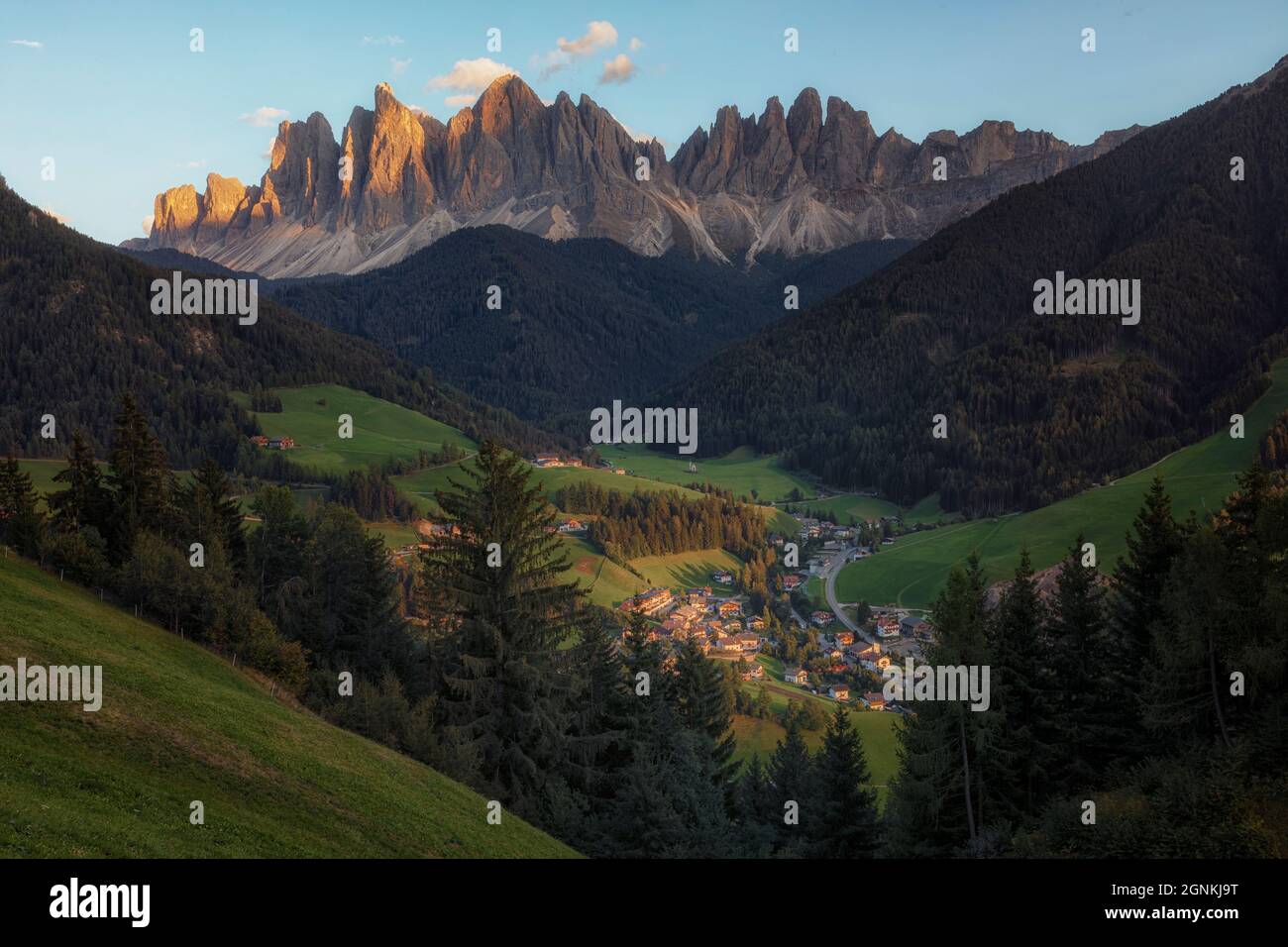 Ranui, Odle Group, Funes, Alto Adige, Dolomiti, Alto Adige, Italia Foto Stock