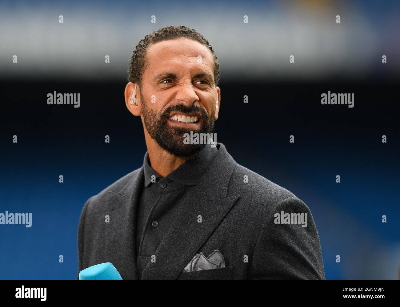 Londra, Regno Unito. 25 settembre 2021 - Chelsea / Manchester City - la Premier League - Stamford Bridge TV pundit Rio Ferdinand prima della partita a Stamford Bridge. Picture Credit : © Mark Pain / Alamy Live News Foto Stock