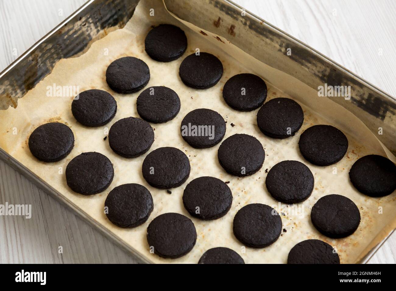 Oreos fatto in casa, vista laterale. Foto Stock