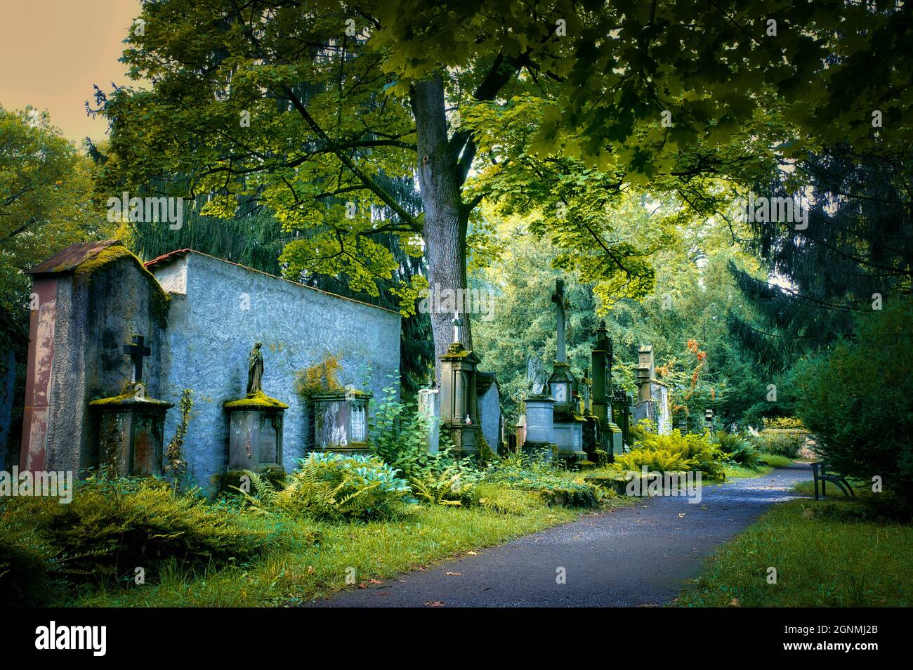 Vecchio cimitero Friedhof Ravensburg e Friburgo Germania Foto Stock