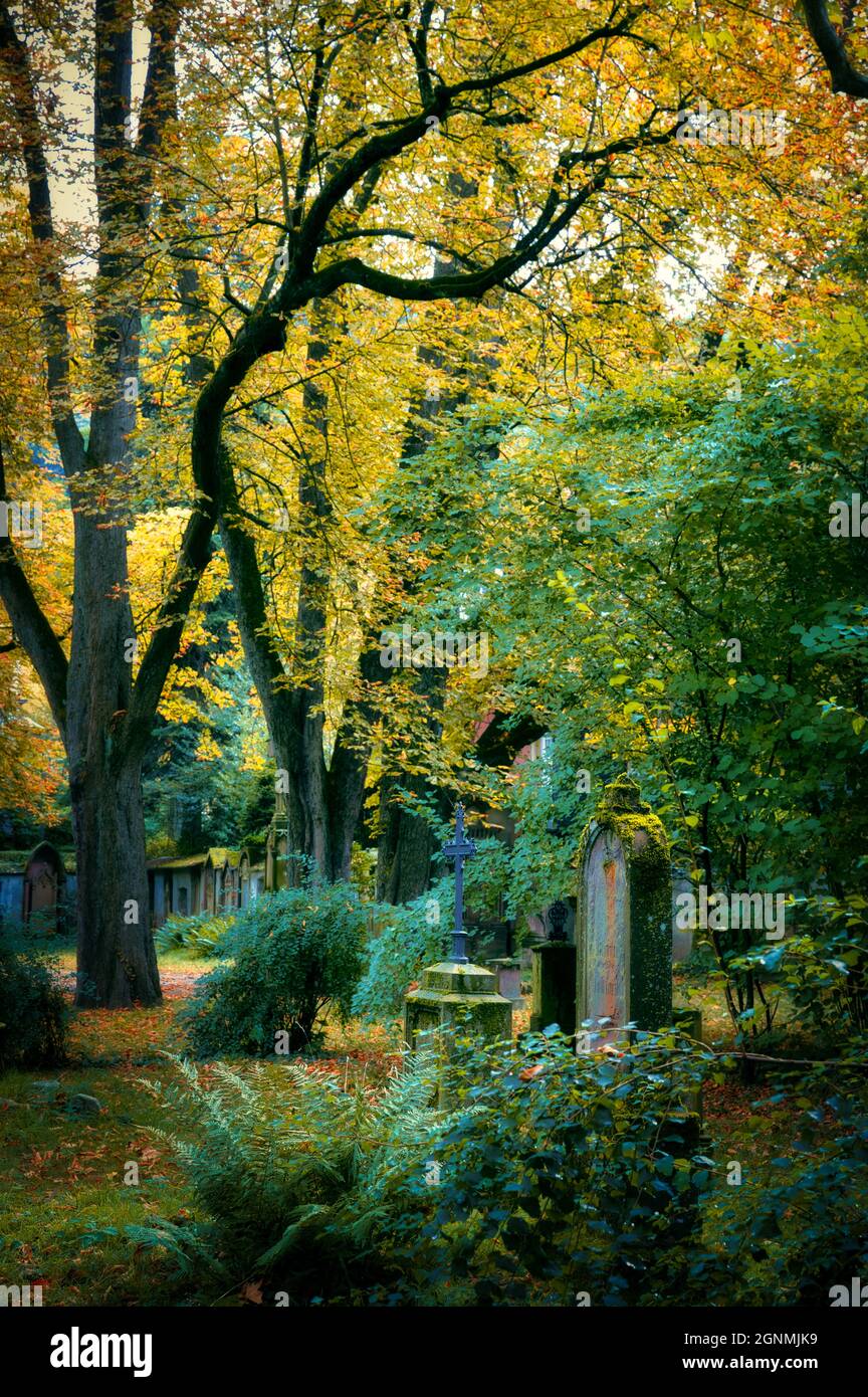 Vecchio cimitero Friedhof Ravensburg e Friburgo Germania Foto Stock