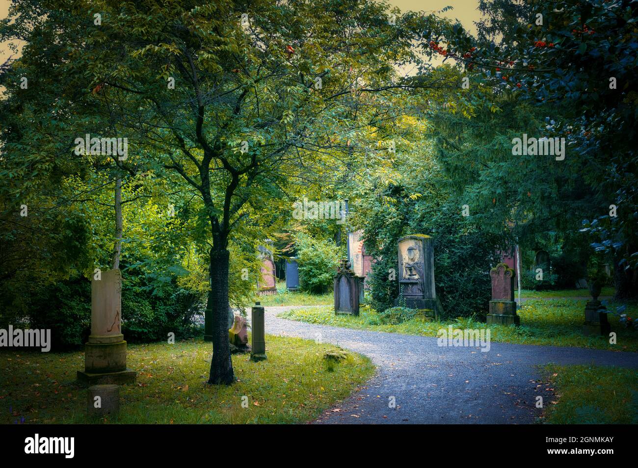 Vecchio cimitero Friedhof Ravensburg e Friburgo Germania Foto Stock