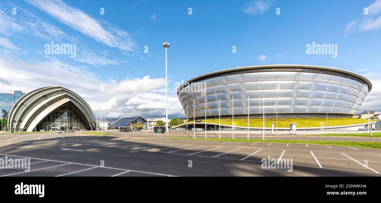 COP26 Venues Glasgow Ottobre 31-12 Novembre 2021 Scottish Event Campus (SEC) SEC Armadillo SSE Hydro Climate Change Conference SEC Centre un SECC Foto Stock