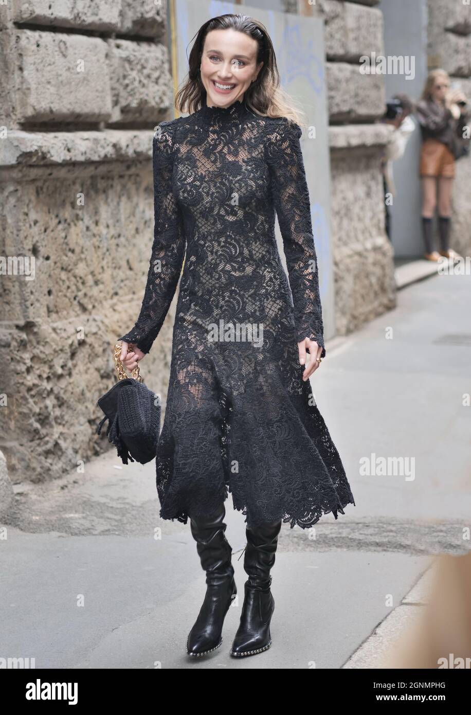 Milano, Italia. 25 Settembre 2021. Settimana della moda a Milano collezioni moda donna autunno/inverno 2021/2022, sfilata di moda Ermanno Scervino piena di ospiti importanti nella foto: Chiara Baschetti Credit: Independent Photo Agency/Alamy Live News Foto Stock