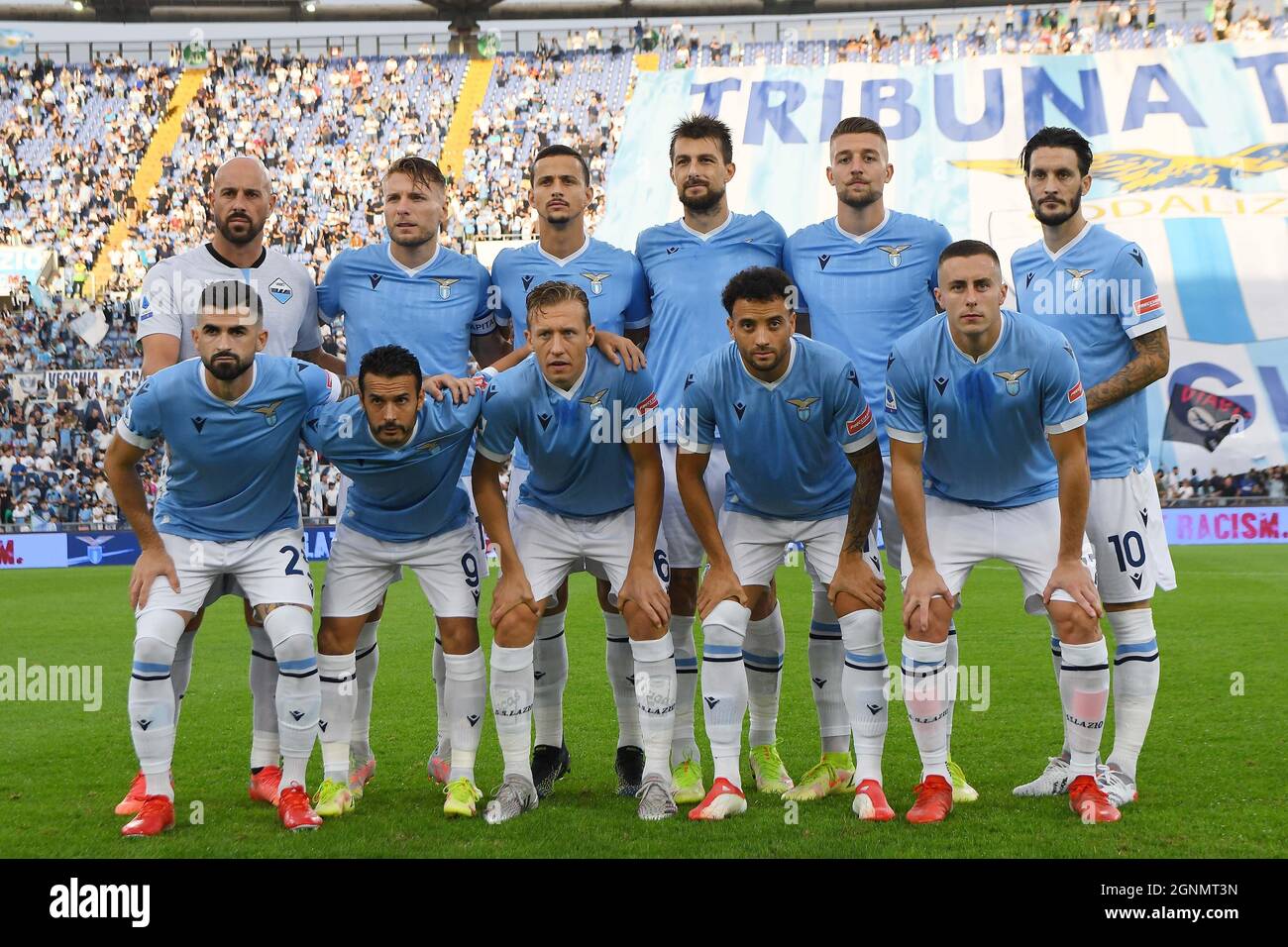 ROMA, ITALIA - Settembre 26 : i giocatori della SS Lazio posano una foto  prima della Serie Una partita di calcio tra la SS Lazio e AS Roma allo  Stadio Olimpico il