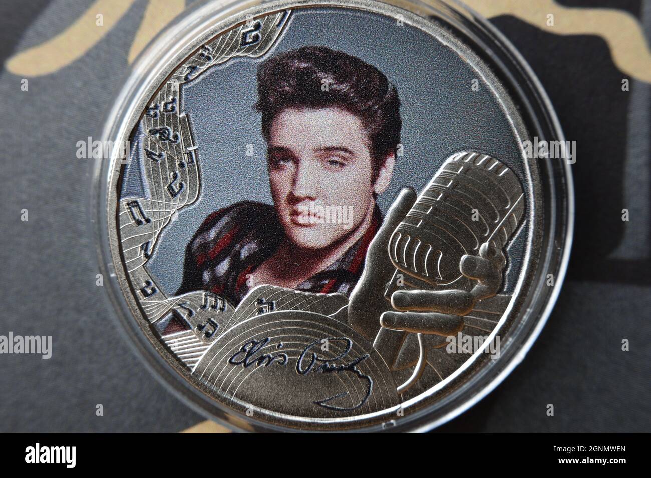 Moneta di Elvis Foto Stock
