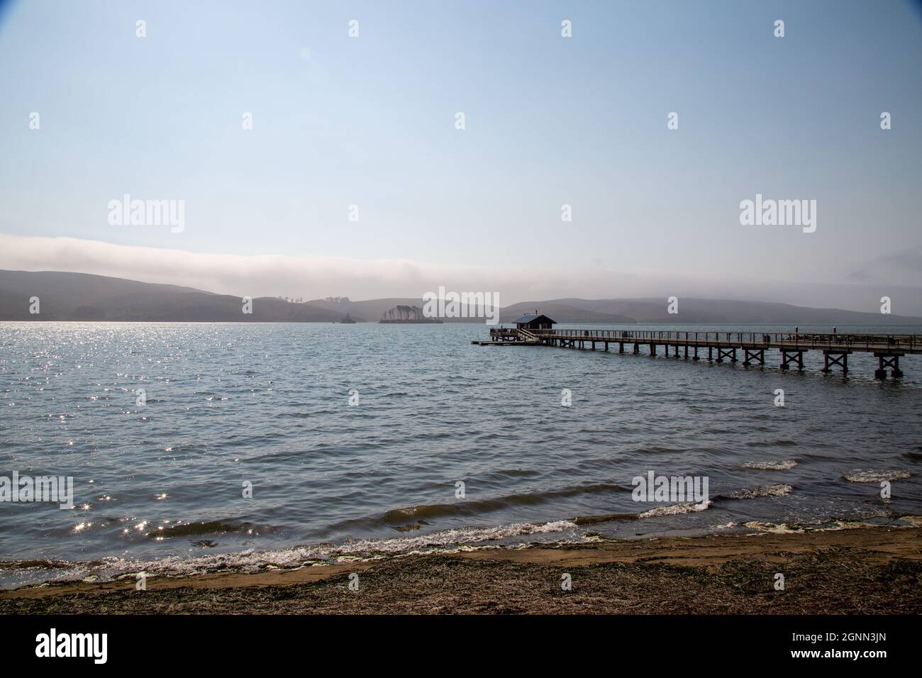Lago sulla baia di Tomales a Marshall, California Foto Stock