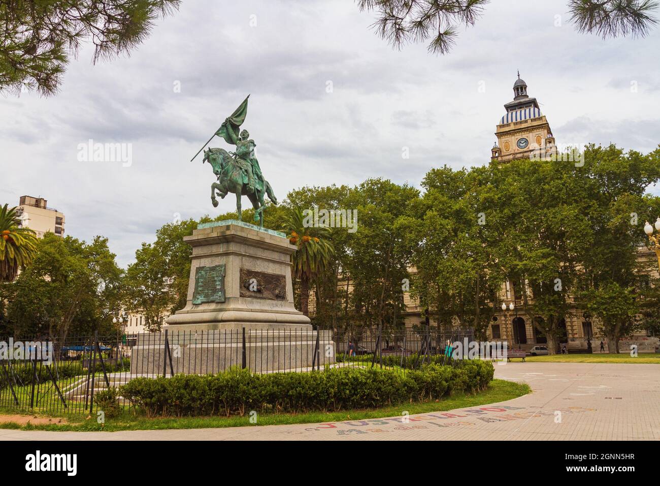 Monumento a Plaza San Martín, Rosario, Argentina Foto Stock