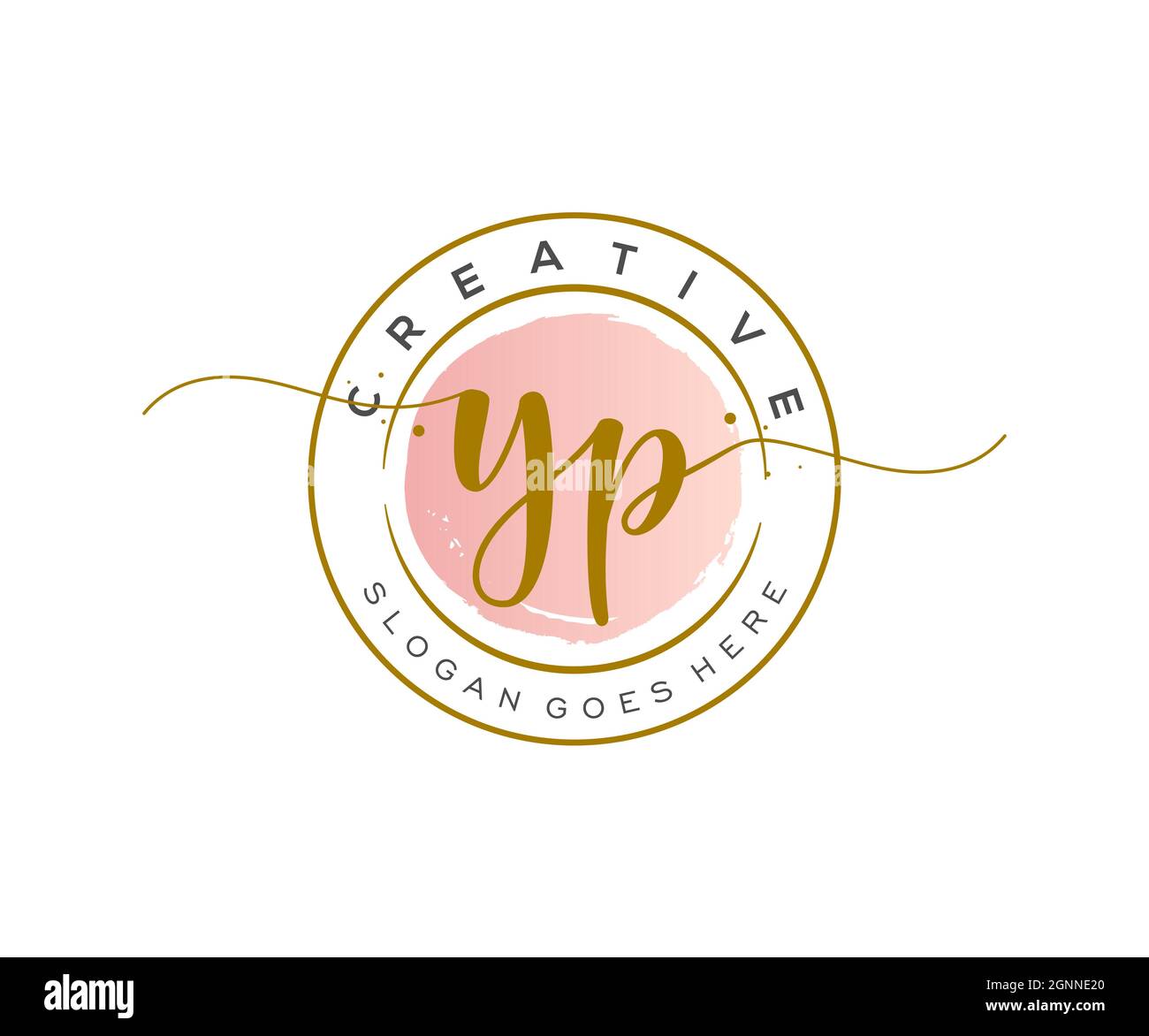 YP monogramma di bellezza del logo femminile e design elegante del logo, logo di scrittura a mano della firma iniziale, matrimonio, moda, floreale e botanico con creativo Illustrazione Vettoriale