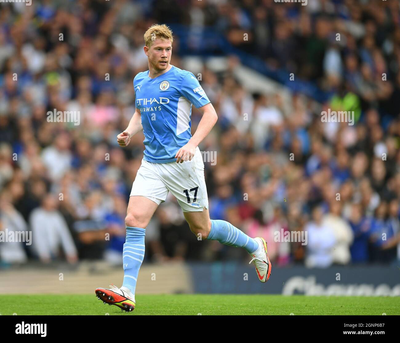 25 settembre 2021 - Chelsea / Manchester City - la Premier League - Stamford Bridge Kevin De Bruyne durante la partita a Stamford Bridge. Picture Credit : © Mark Pain / Alamy Live News Foto Stock