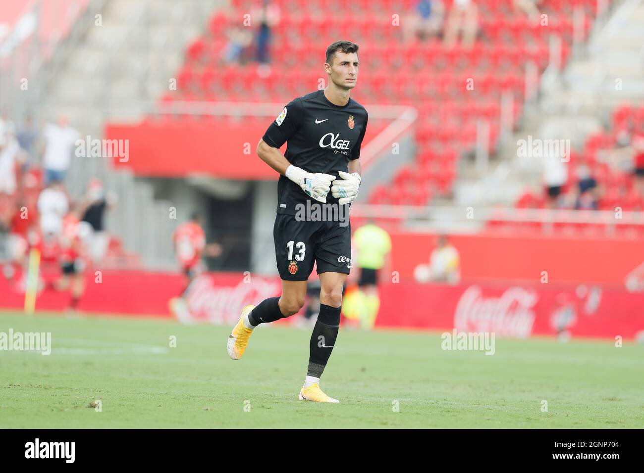 Palma di Maiorca, Spagna. 26 settembre 2021. Dominik Greif (Mallorca) Football/Calcio : la Liga Santander in spagnolo si discosta tra RCD Mallorca 2-3 CA Osasuna alla visita Mallorca Estadi a Palma di Maiorca, Spagna . Credit: Mutsu Kawamori/AFLO/Alamy Live News Foto Stock