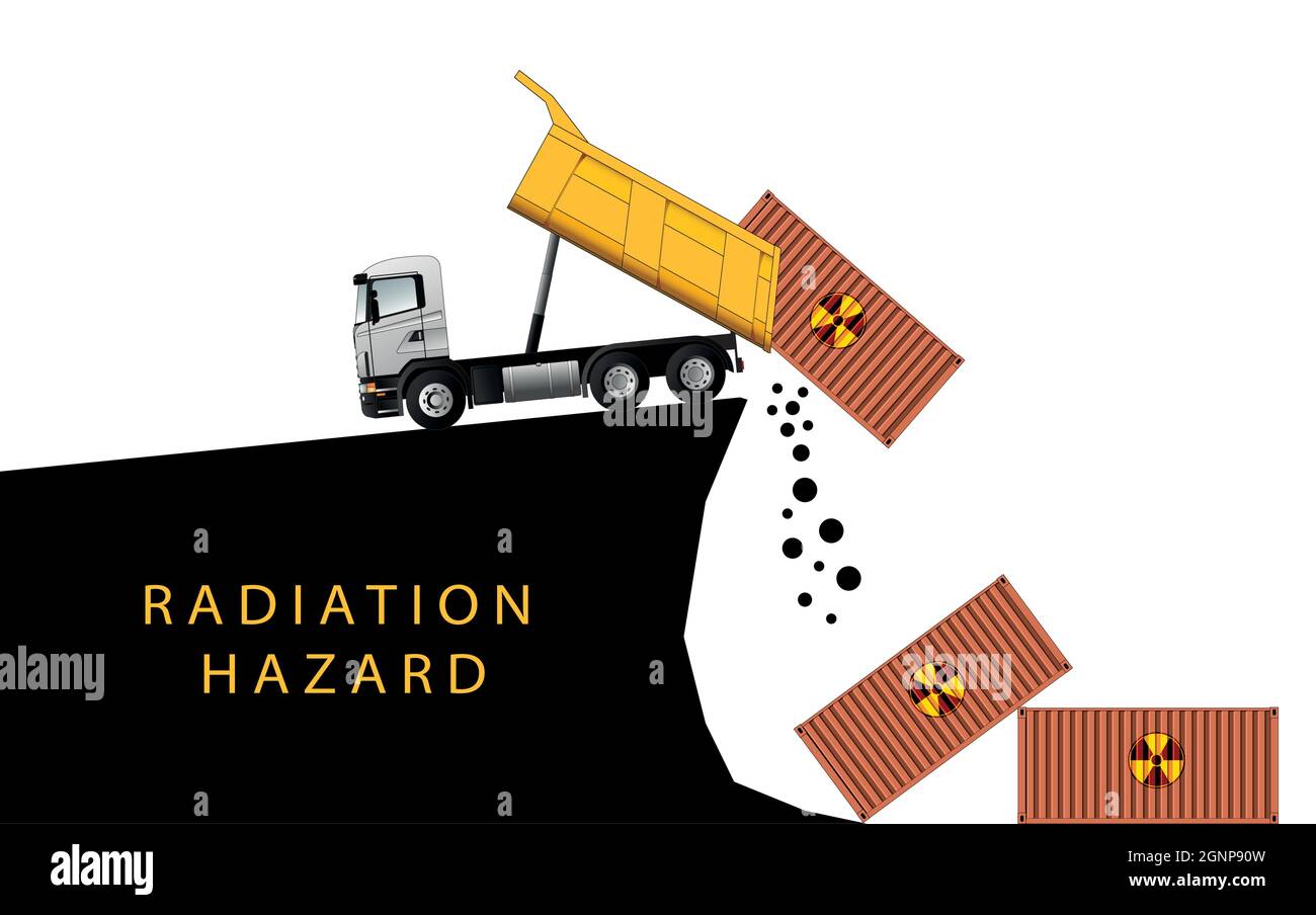 Interramento dei residui radioattivi. Illustrazione Vettoriale