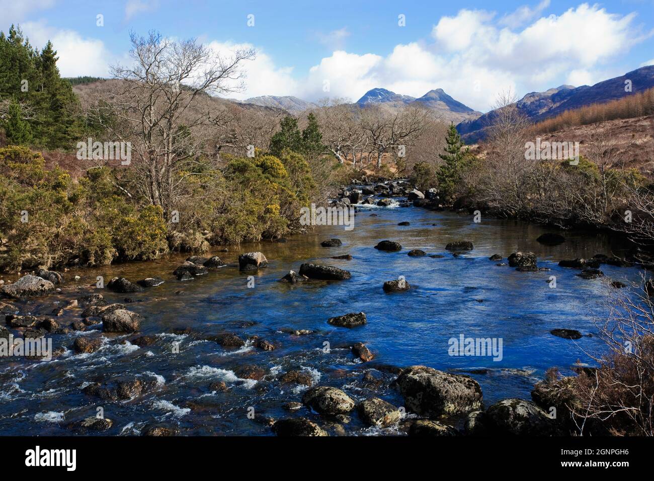 Fiume Strontian, Strontian, Argyll, Scotland, Regno Unito Foto Stock