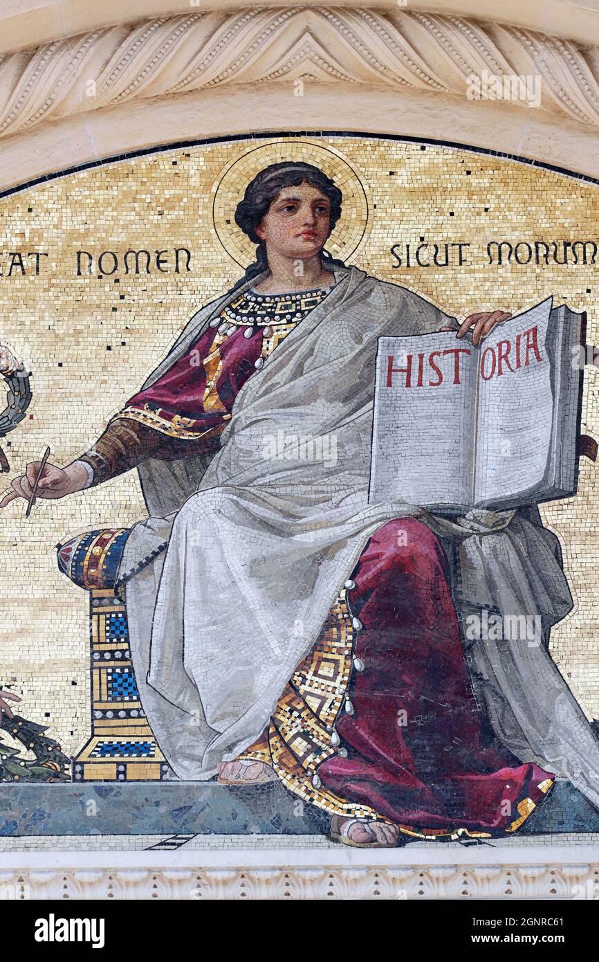 Cimitero monumentale. Storia. Mosaico. Milano. Italia. Foto Stock