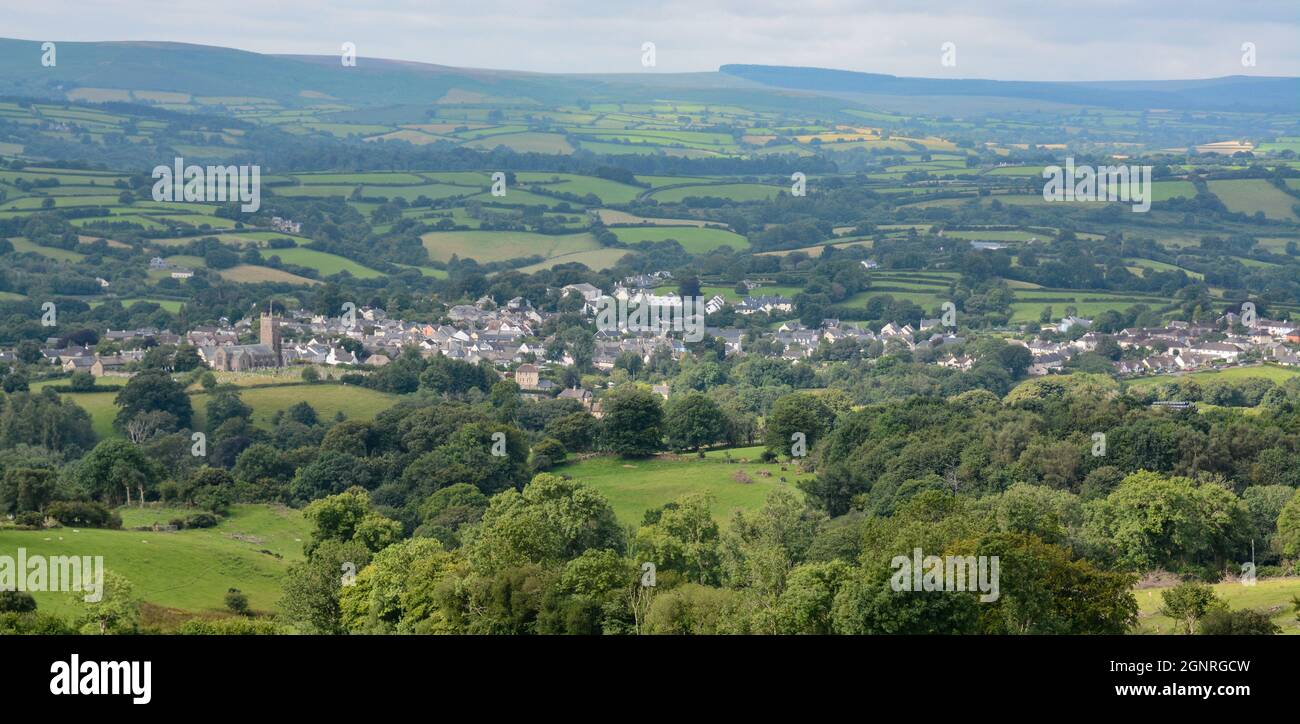 La vecchia città mercato di Moretonhampstead, Devon Foto Stock