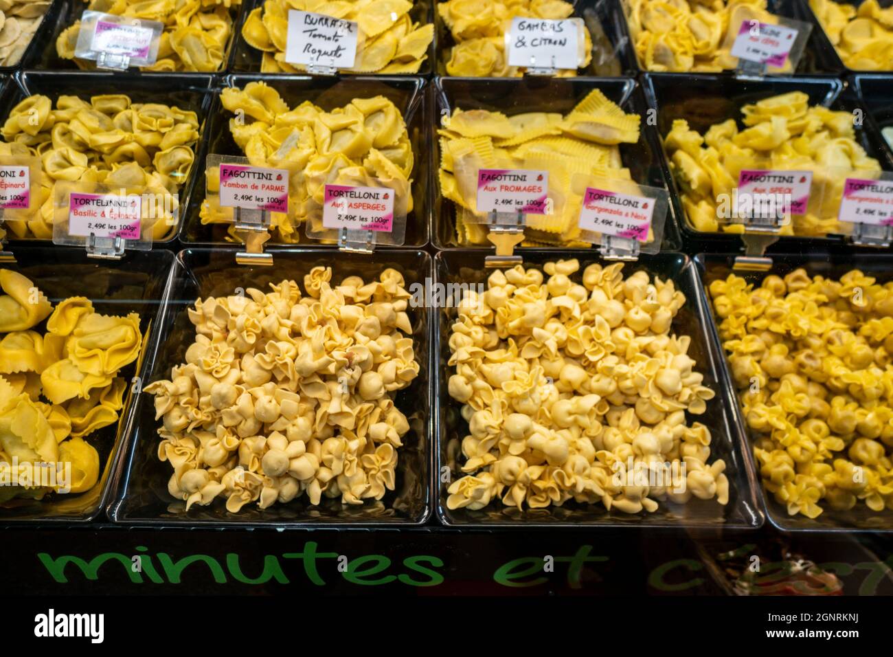 Markthalle in Nancy, Marche Couvert de Nancy, Pasta, Meurthe et Moselle, Lohthringen, Frankreich Foto Stock