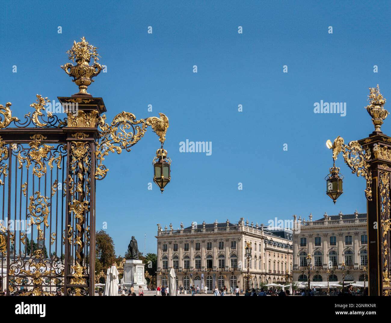 Place Stanislas, Goldenes Tor, Laterne, Opernhaus, Nancy, Lothringen, Frankreich, Europa Foto Stock