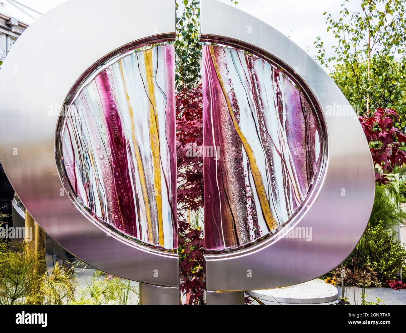 Arte contemporanea del giardino di vetro in mostra al Chelsea Flower Show. Foto Stock