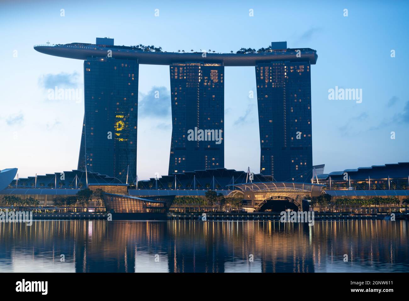 Mattina a Marina Bay, Singapore Foto Stock