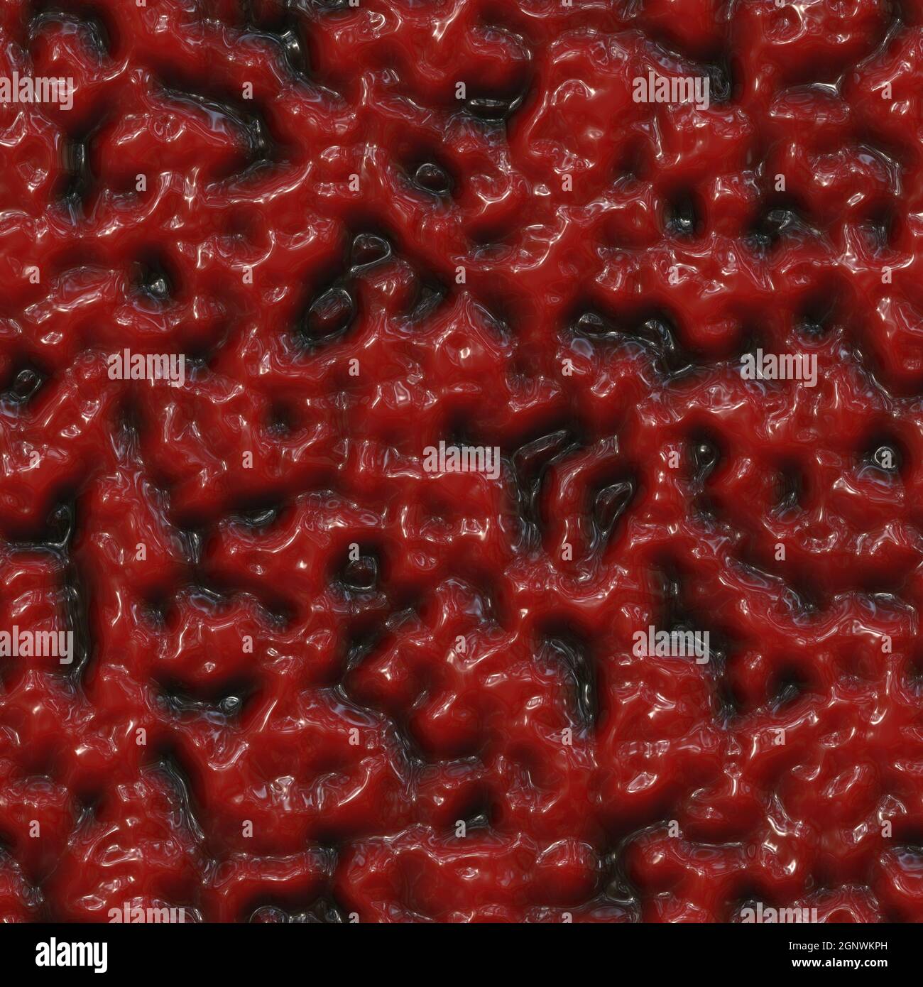 Illustrazione 3D della struttura del sangue coagulante spesso gooey Foto Stock