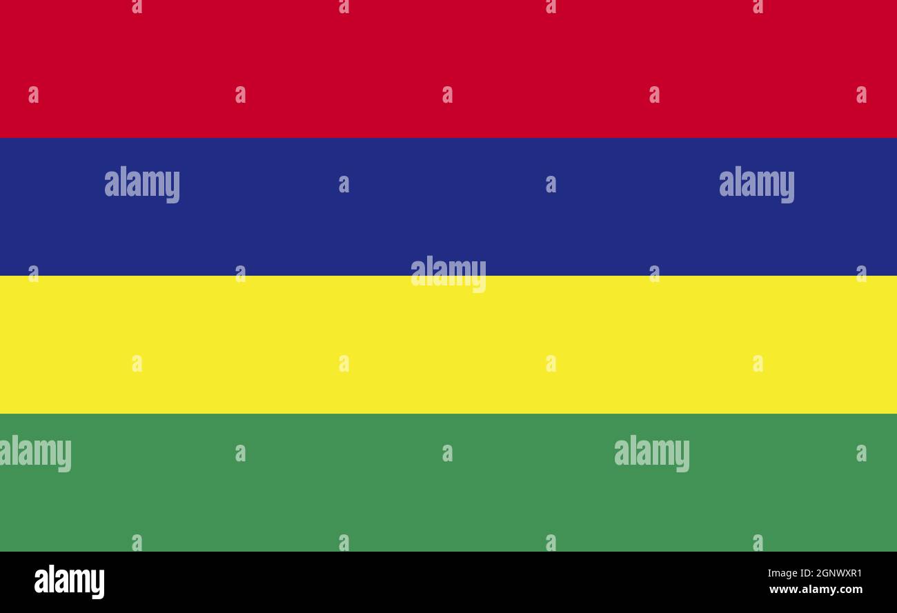 Bandiera nazionale di Mauritius nelle proporzioni esatte - illustrazione vettoriale Foto Stock