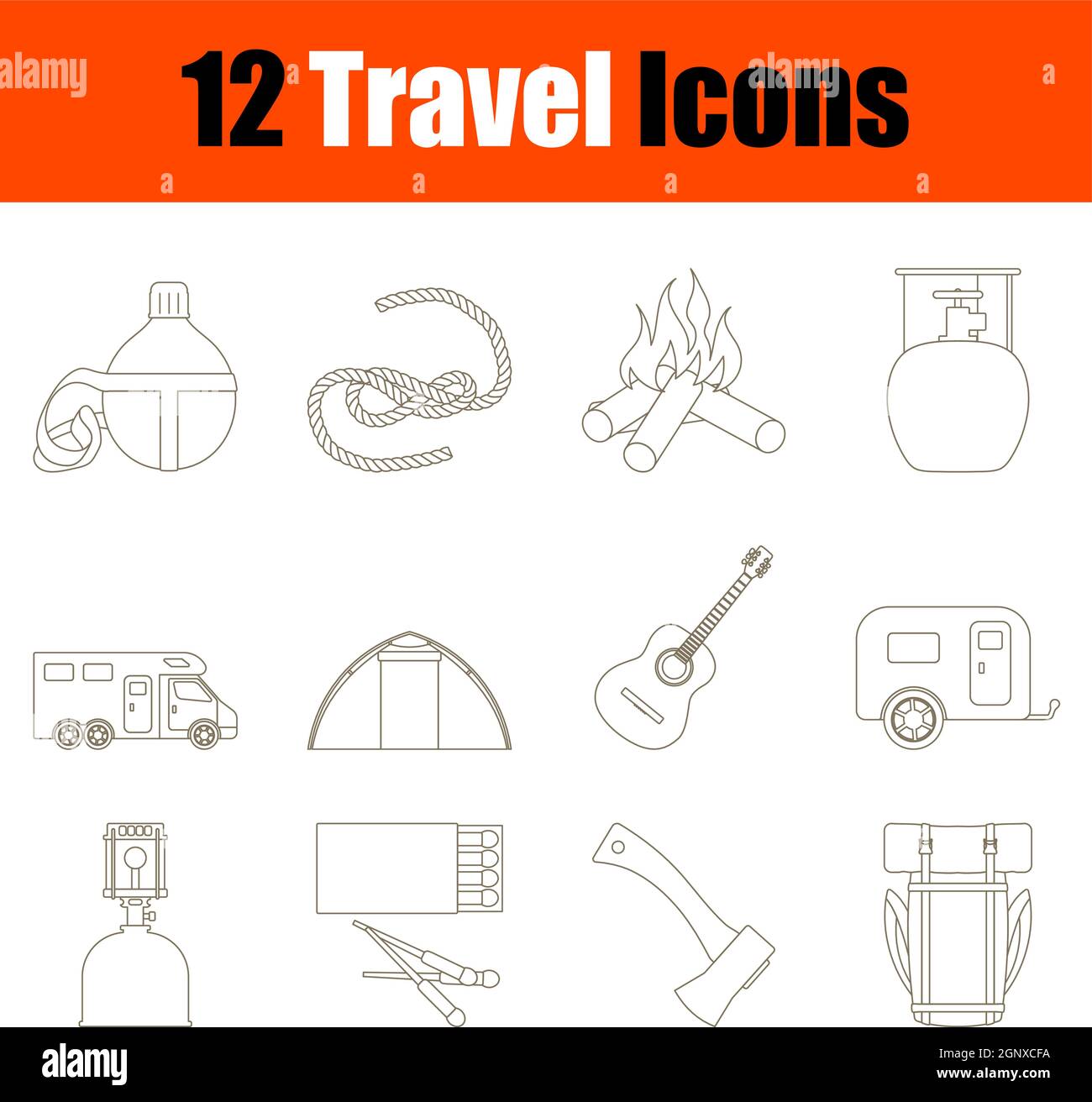 Icona Set da viaggio Illustrazione Vettoriale